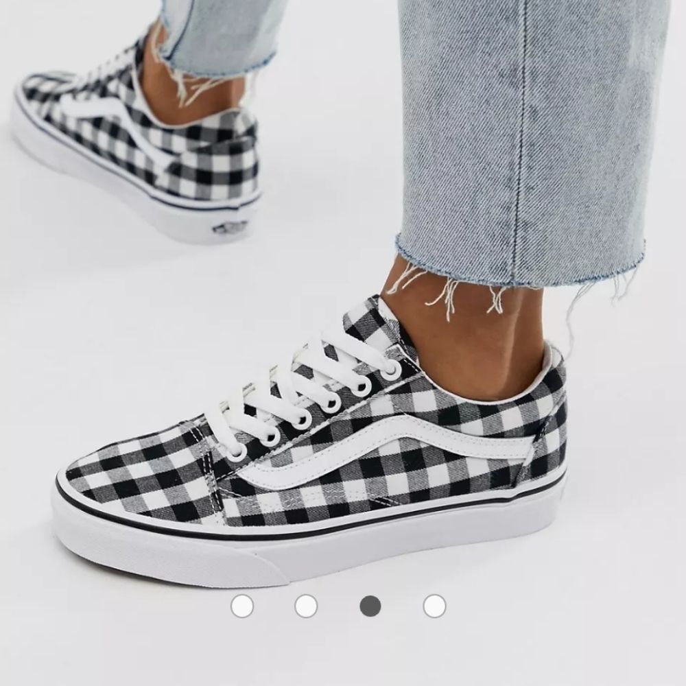 Vans Old Skool black Gingham sneakers size 5, used